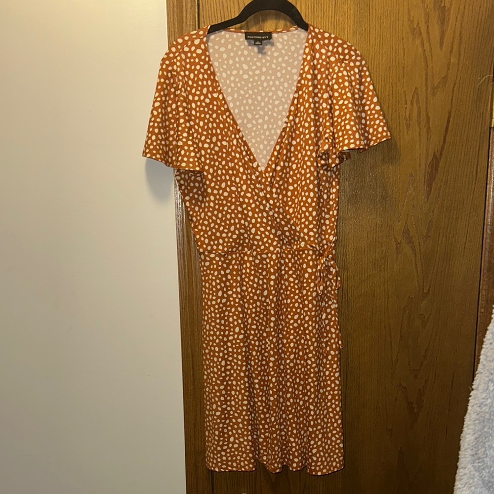 Orange Polka Dot Wrap Dress